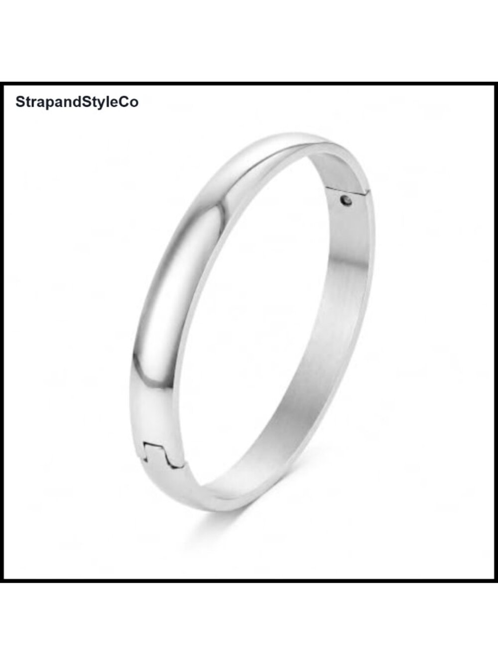 Stainless Steel Cuff Bracelet Oval Open Bangle Minimalist Jewelry